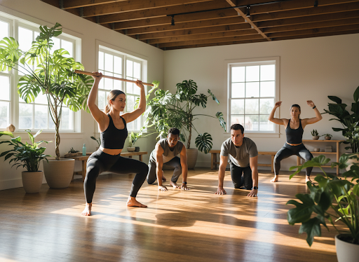 Entrenamiento funcional grupal en un estudio wellness